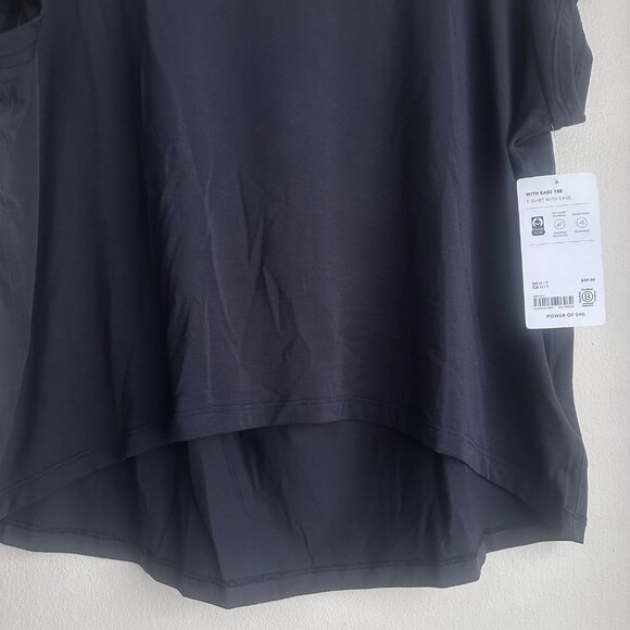 Athleta black tee shirt Style Name: "With Ease Tee" relaxed fit; Size: MP. NWT. - Picture 7 of 7